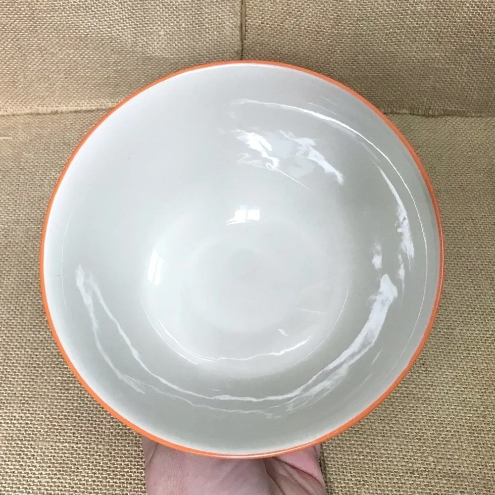 West Elm Geometric Pattern Pedestal Soup Bowl Modern Colorful Maximalist